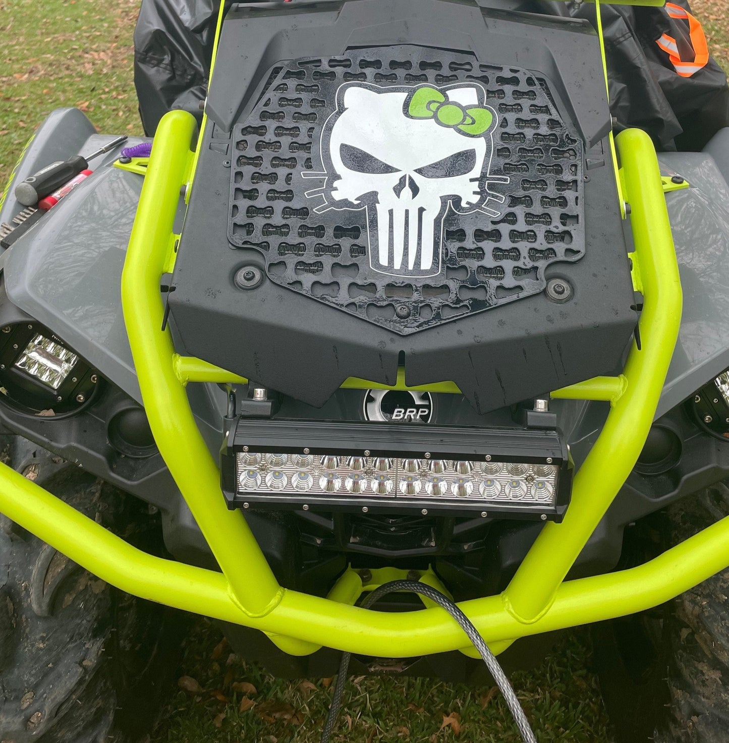 Kitty Punisher-Bad Kitty- Cover for Radiator on Can Am Outlander Max XMR 450 570 650 850 1000