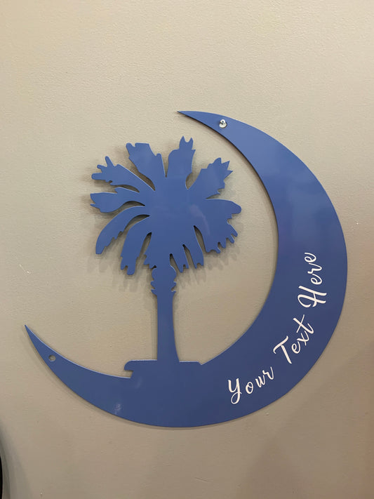 Metal Wall/Door Hang Tree and Moon with or without message-Powder Coated finish for Outdoors or Indoors