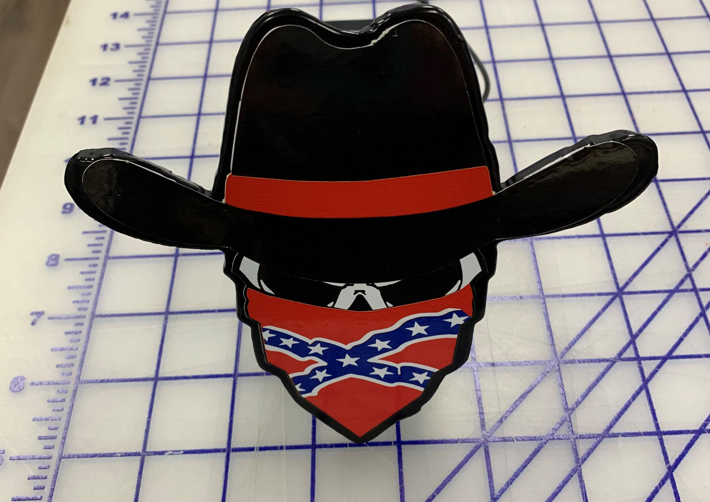 Cowboy Skull with bandana Receiver Hitch Cover