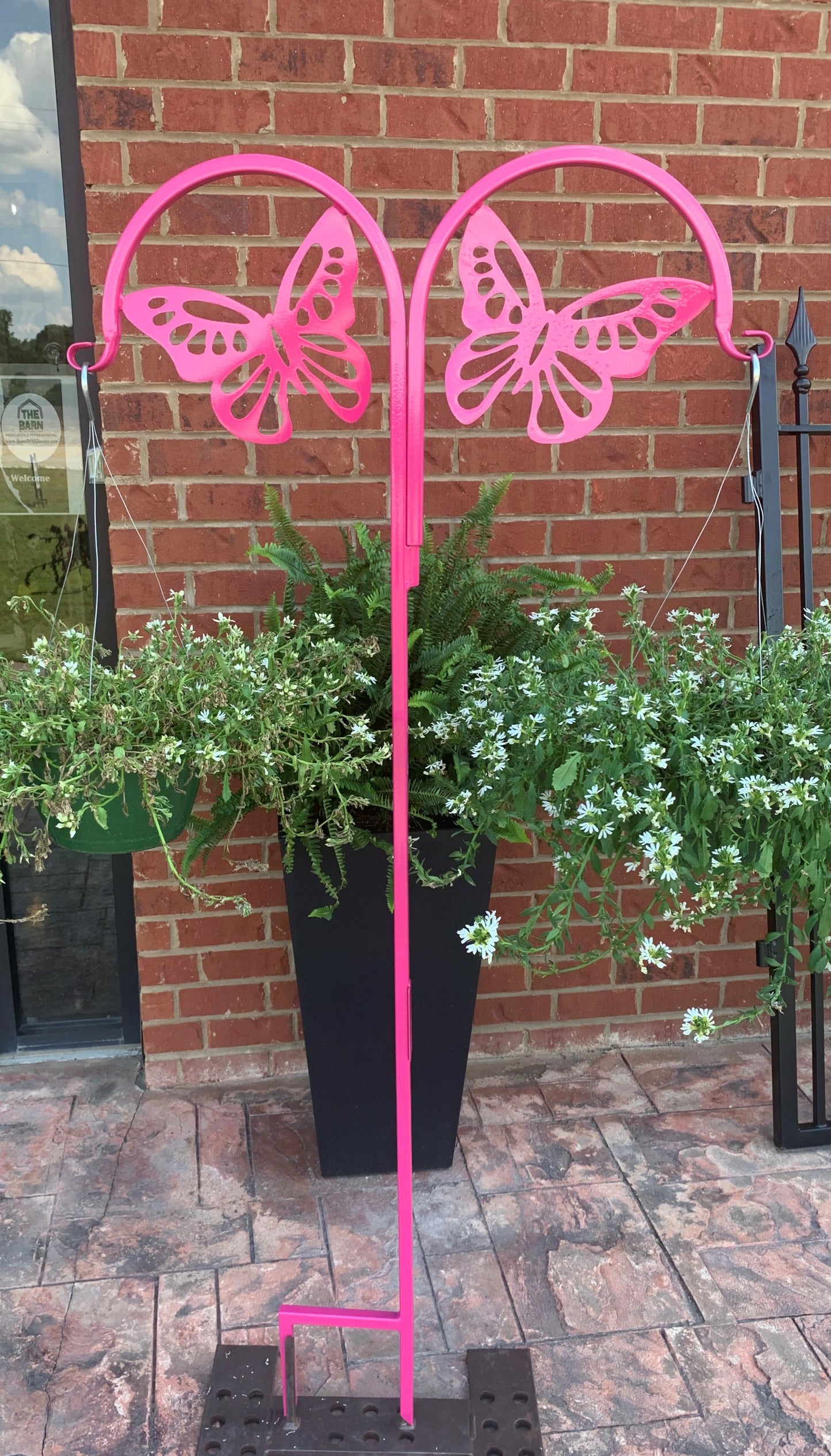 Double Butterfly Shepherd Hook- Your color choice-Four Display optons