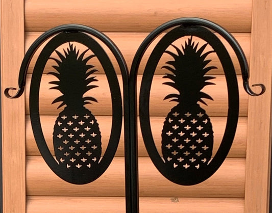 Double Pineapple Shepherd Hook- Your color choice-four display options