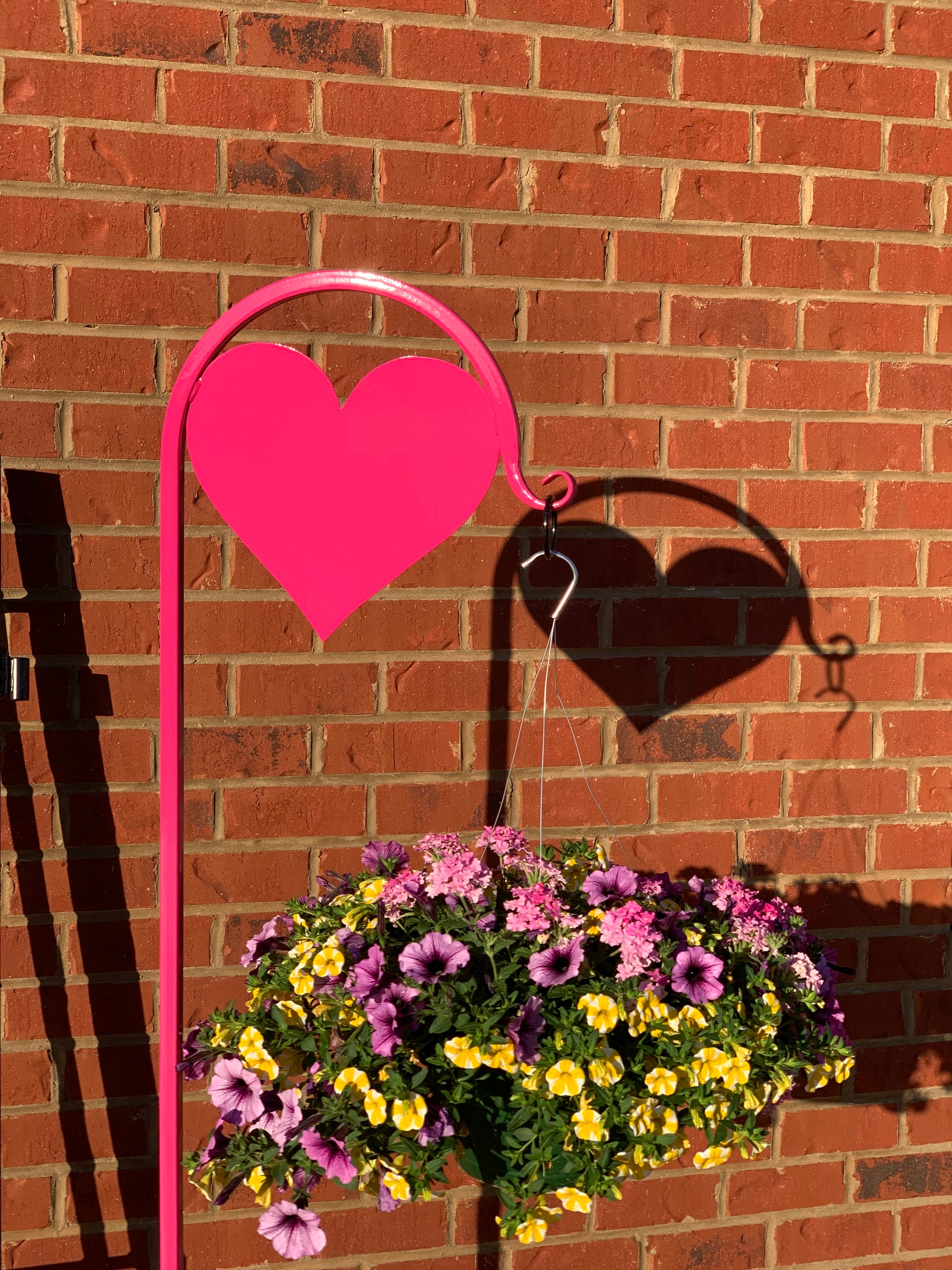 heart shaped plant hanger Heart Shepherd Hook- Memorial-Gravesite Display-with or without custom – Barn of All Trades