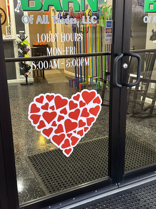 Reusable Window Cling Heart-20"T and 22" W