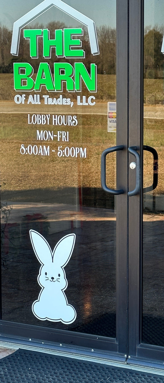 Reusable Window Cling Bunny-20"T and 12" W