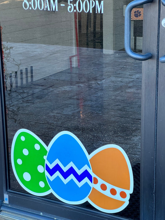 Reusable Window Cling Easter Eggs-15"T and 28" W