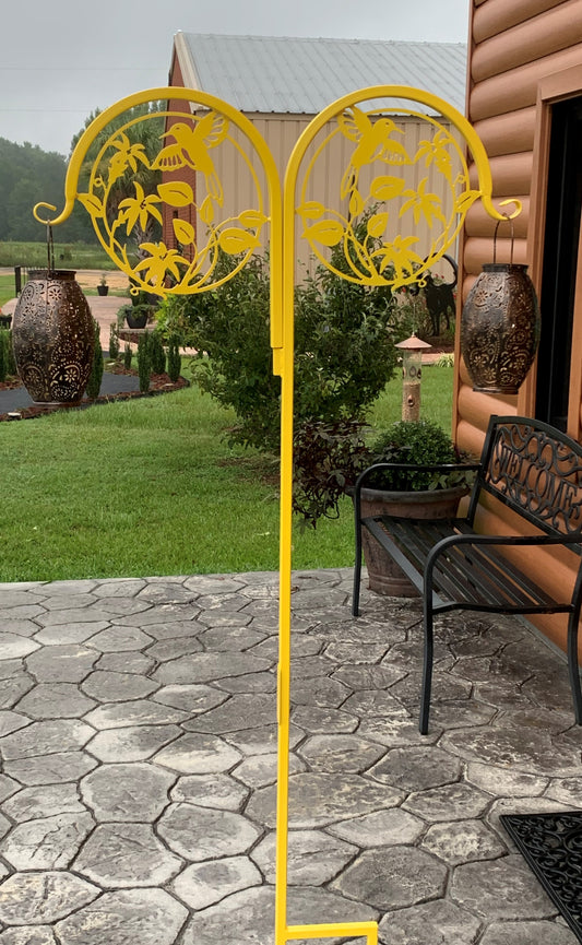 Double Hummingbird Shepherd Hook- Your color choice-four display options