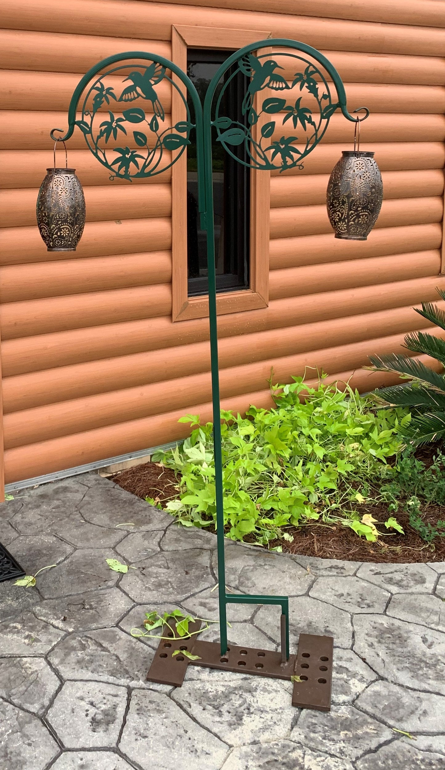 Double Hummingbird Shepherd Hook- Your color choice-four display options